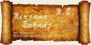 Mirjana Bubanj vizit kartica